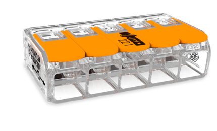 Wago COMPACT splicing connector; 5-conductor 221-615